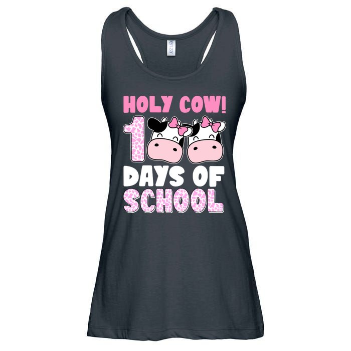 Holy Cow 100 Days Of School Funny Cute Ladies Essential Flowy Tank