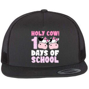 Holy Cow 100 Days Of School Funny Cute Flat Bill Trucker Hat