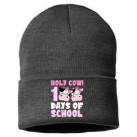 Holy Cow 100 Days Of School Funny Cute Sustainable Knit Beanie