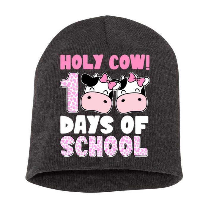 Holy Cow 100 Days Of School Funny Cute Short Acrylic Beanie