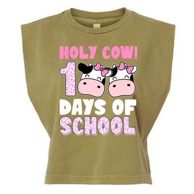 Holy Cow 100 Days Of School Funny Cute Garment-Dyed Women's Muscle Tee