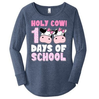 Holy Cow 100 Days Of School Funny Cute Women's Perfect Tri Tunic Long Sleeve Shirt