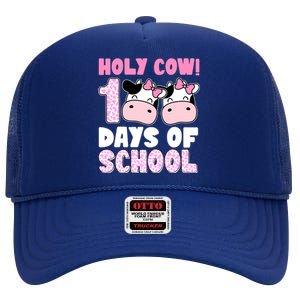 Holy Cow 100 Days Of School Funny Cute High Crown Mesh Back Trucker Hat