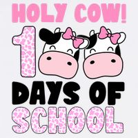Holy Cow 100 Days Of School Funny Cute Garment-Dyed Sweatshirt