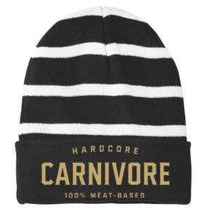 Hardcore Carnivore 100 Meat Based Striped Beanie with Solid Band