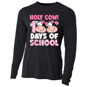 Holy Cow 100 Days Of School Teachers Students Girl Wo Cooling Performance Long Sleeve Crew