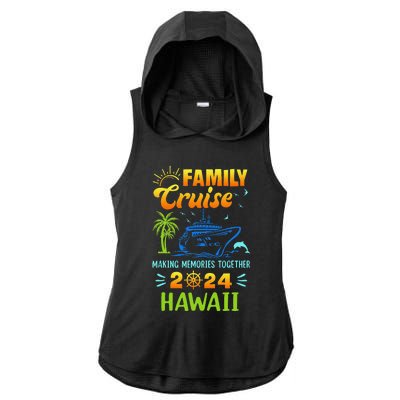 Hawaii Cruise 2024 Family Friends Group Vacation Matching Ladies PosiCharge Tri-Blend Wicking Draft Hoodie Tank