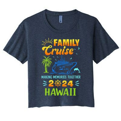 Hawaii Cruise 2024 Family Friends Group Vacation Matching Women's Crop Top Tee