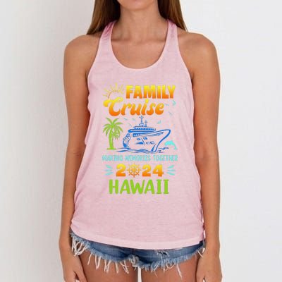 Hawaii Cruise 2024 Family Friends Group Vacation Matching Women's Knotted Racerback Tank