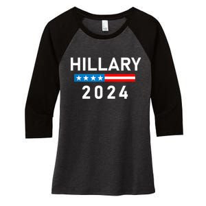 Hillary Clinton 2024 Hillary Clinton For President Women's Tri-Blend 3/4-Sleeve Raglan Shirt