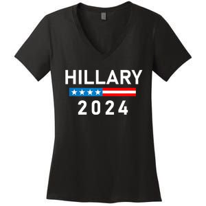 Hillary Clinton 2024 Hillary Clinton For President Women's V-Neck T-Shirt