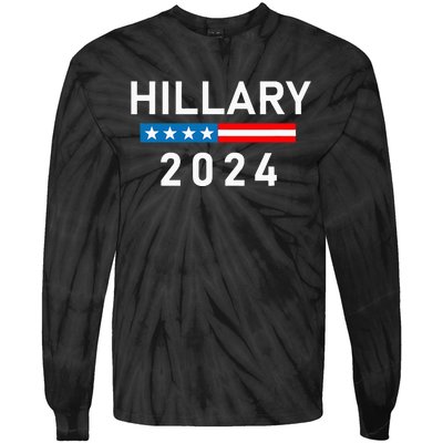 Hillary Clinton 2024 Hillary Clinton For President Tie-Dye Long Sleeve Shirt