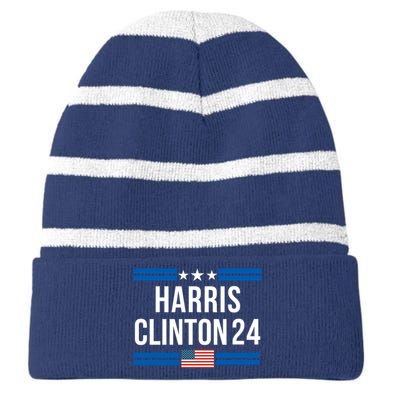 Harris Clinton 2024 Kamala Harris 2024 Kamala Harris 2024 President Harris 2024 Striped Beanie with Solid Band