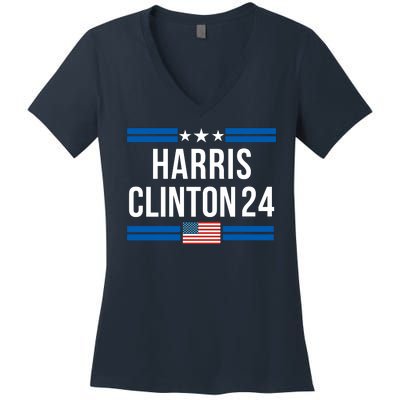 Harris Clinton 2024 Kamala Harris 2024 Kamala Harris 2024 President Harris 2024 Women's V-Neck T-Shirt