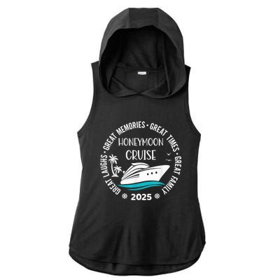 Honeymoon Cruise 2025 Just Married Matching Couple Vacation Ladies PosiCharge Tri-Blend Wicking Draft Hoodie Tank