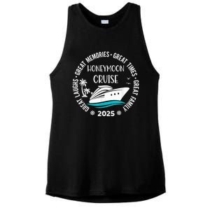 Honeymoon Cruise 2025 Just Married Matching Couple Vacation Ladies PosiCharge Tri-Blend Wicking Tank