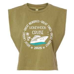 Honeymoon Cruise 2025 Just Married Matching Couple Vacation Garment-Dyed Women's Muscle Tee