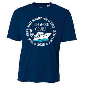 Honeymoon Cruise 2025 Just Married Matching Couple Vacation Cooling Performance Crew T-Shirt