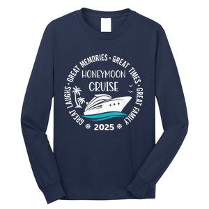 Honeymoon Cruise 2025 Just Married Matching Couple Vacation Long Sleeve Shirt