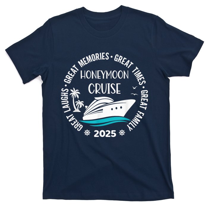 Honeymoon Cruise 2025 Just Married Matching Couple Vacation T-Shirt