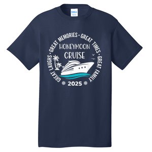 Honeymoon Cruise 2025 Just Married Matching Couple Vacation Tall T-Shirt