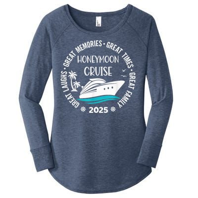 Honeymoon Cruise 2025 Just Married Matching Couple Vacation Women's Perfect Tri Tunic Long Sleeve Shirt