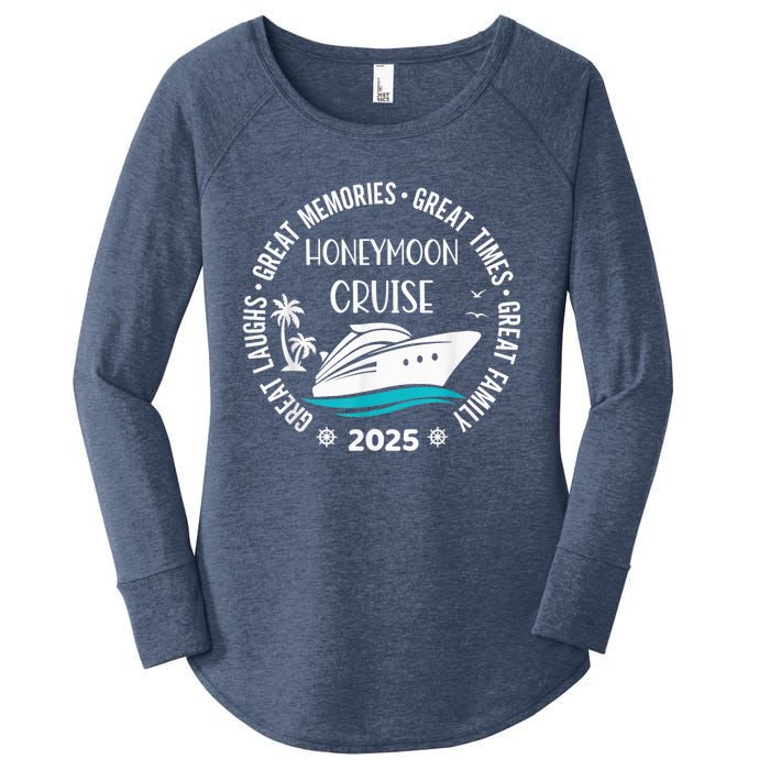 Honeymoon Cruise 2025 Just Married Matching Couple Vacation Women's Perfect Tri Tunic Long Sleeve Shirt