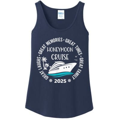 Honeymoon Cruise 2025 Just Married Matching Couple Vacation Ladies Essential Tank