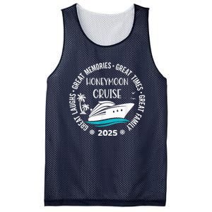 Honeymoon Cruise 2025 Just Married Matching Couple Vacation Mesh Reversible Basketball Jersey Tank