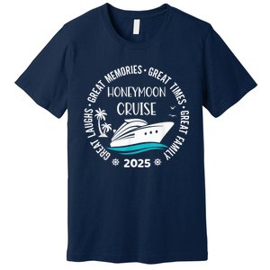 Honeymoon Cruise 2025 Just Married Matching Couple Vacation Premium T-Shirt