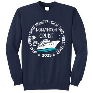 Honeymoon Cruise 2025 Just Married Matching Couple Vacation Tall Sweatshirt