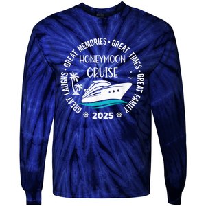 Honeymoon Cruise 2025 Just Married Matching Couple Vacation Tie-Dye Long Sleeve Shirt