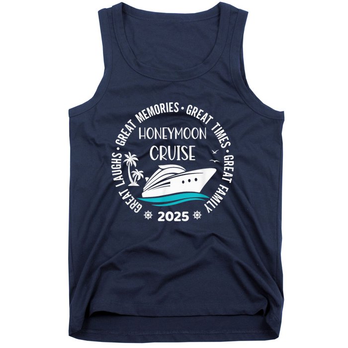 Honeymoon Cruise 2025 Just Married Matching Couple Vacation Tank Top