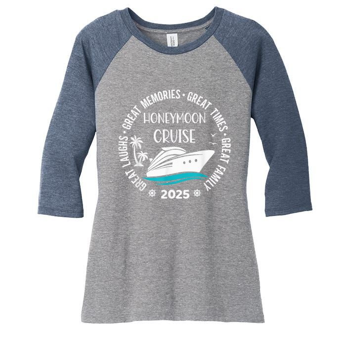 Honeymoon Cruise 2025 Just Married Matching Couple Vacation Women's Tri-Blend 3/4-Sleeve Raglan Shirt