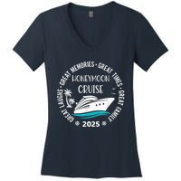 Honeymoon Cruise 2025 Just Married Matching Couple Vacation Women's V-Neck T-Shirt