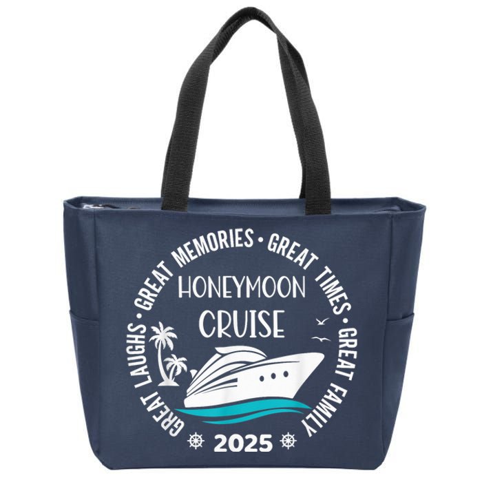 Honeymoon Cruise 2025 Just Married Matching Couple Vacation Zip Tote Bag