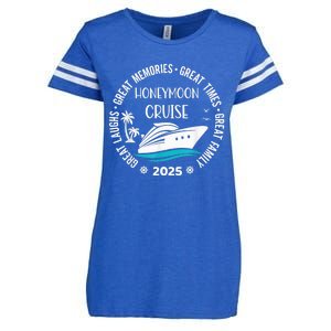 Honeymoon Cruise 2025 Just Married Matching Couple Vacation Enza Ladies Jersey Football T-Shirt