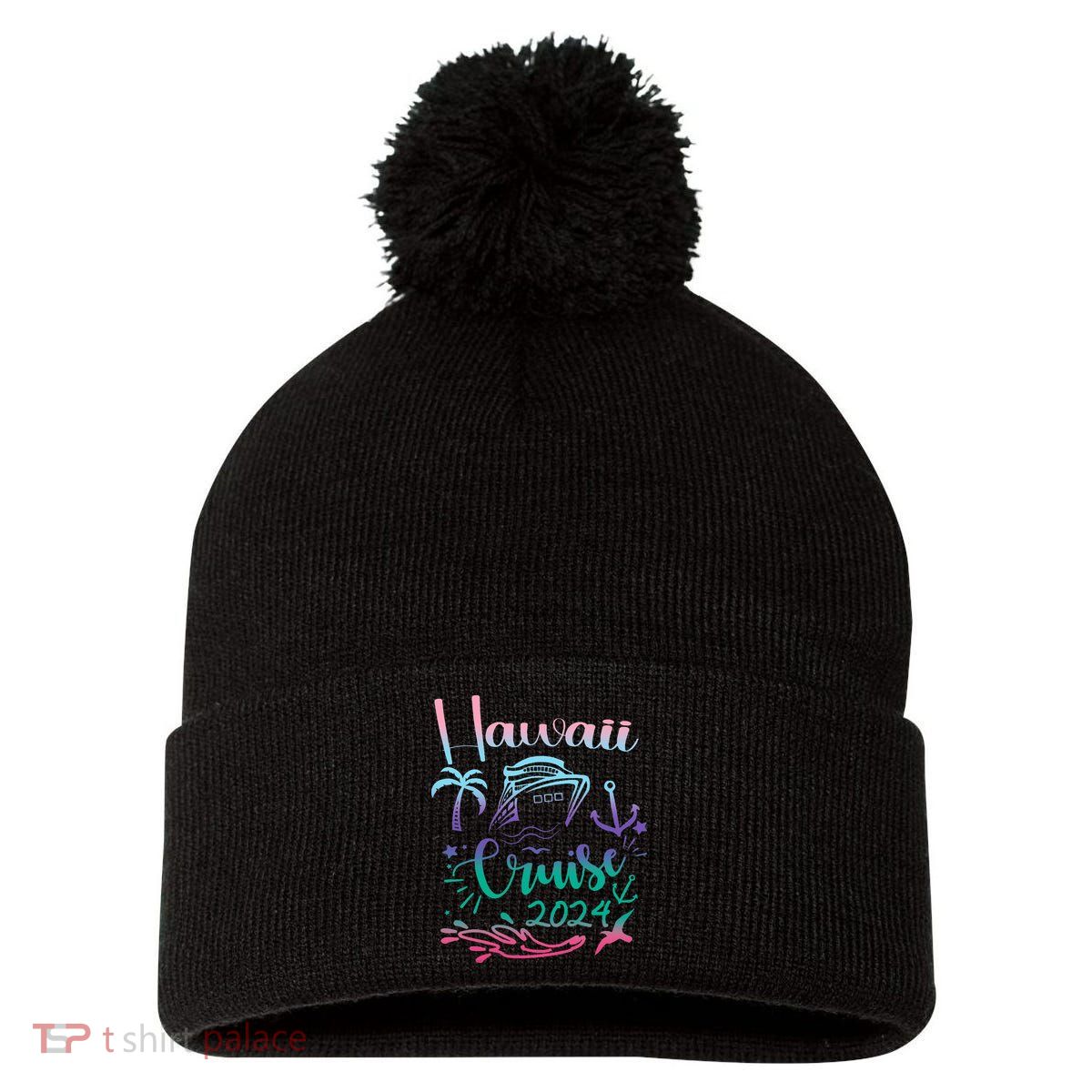 Hawaii Cruise 2024 Family Group Vacation Matching  Pom Pom 12in Knit Beanie