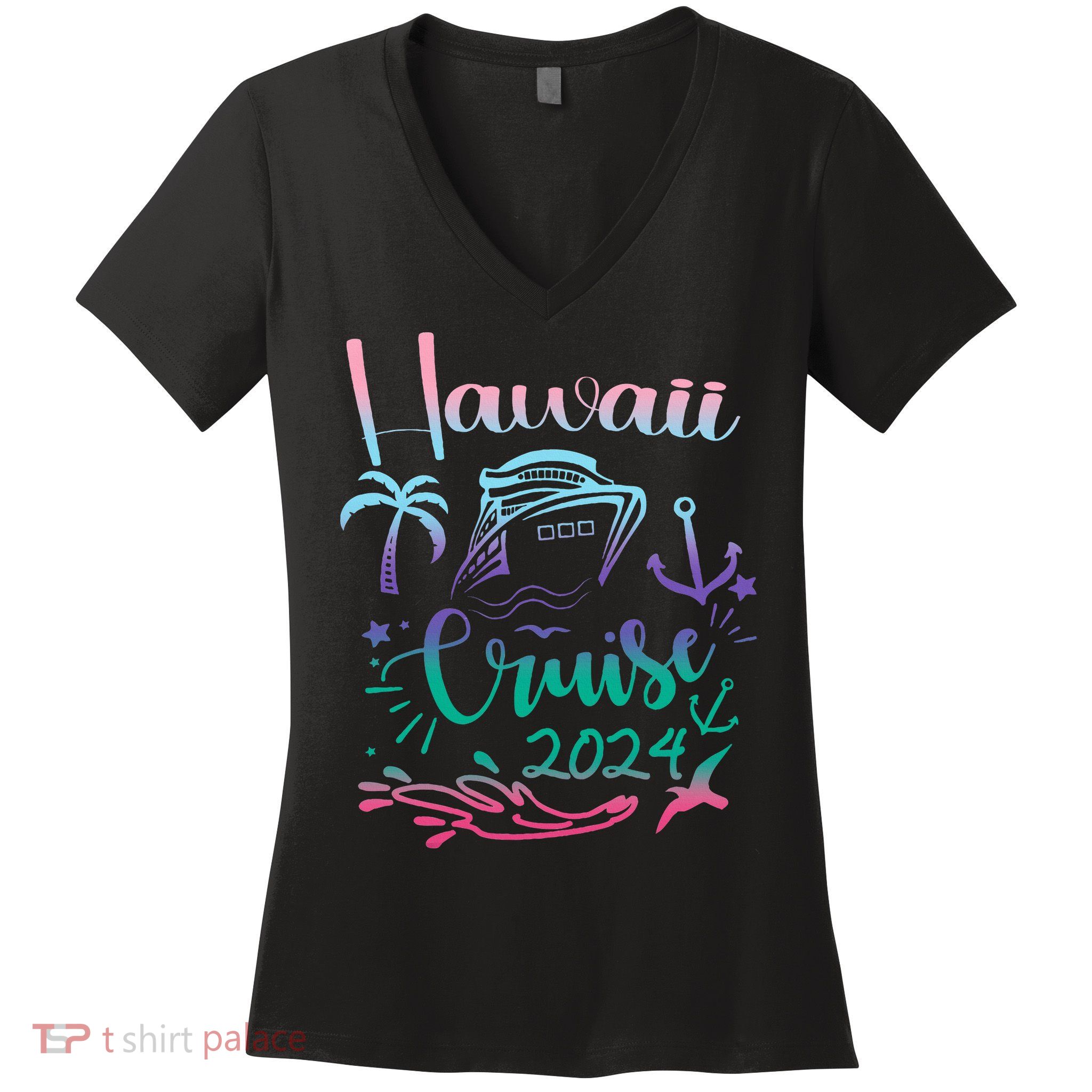 Hawaii Cruise 2024 Family Group Vacation Matching  Women's V-Neck T-Shirt