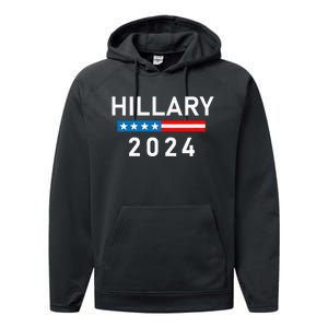 Hillary Clinton 2024  Hillary Clinton for President Performance Fleece Hoodie