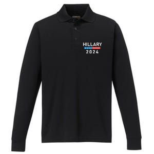 Hillary Clinton 2024  Hillary Clinton for President Performance Long Sleeve Polo