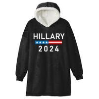 Hillary Clinton 2024  Hillary Clinton for President Hooded Wearable Blanket