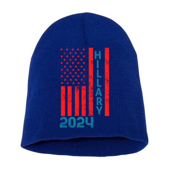 Hillary Clinton 2024 For President Gift Short Acrylic Beanie