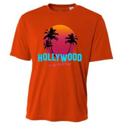 Hollywood California 80s Sunset Cooling Performance Crew T-Shirt