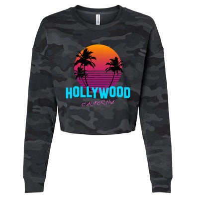 Hollywood California 80s Sunset Cropped Pullover Crew