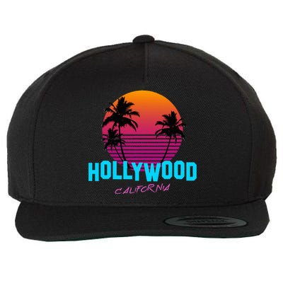 Hollywood California 80s Sunset Wool Snapback Cap