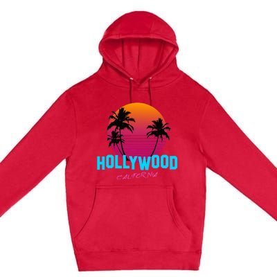 Hollywood California 80s Sunset Premium Pullover Hoodie