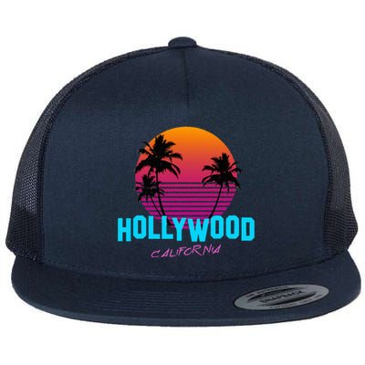 Hollywood California 80s Sunset Flat Bill Trucker Hat