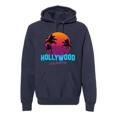 Hollywood California 80s Sunset Premium Hoodie