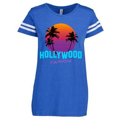 Hollywood California 80s Sunset Enza Ladies Jersey Football T-Shirt